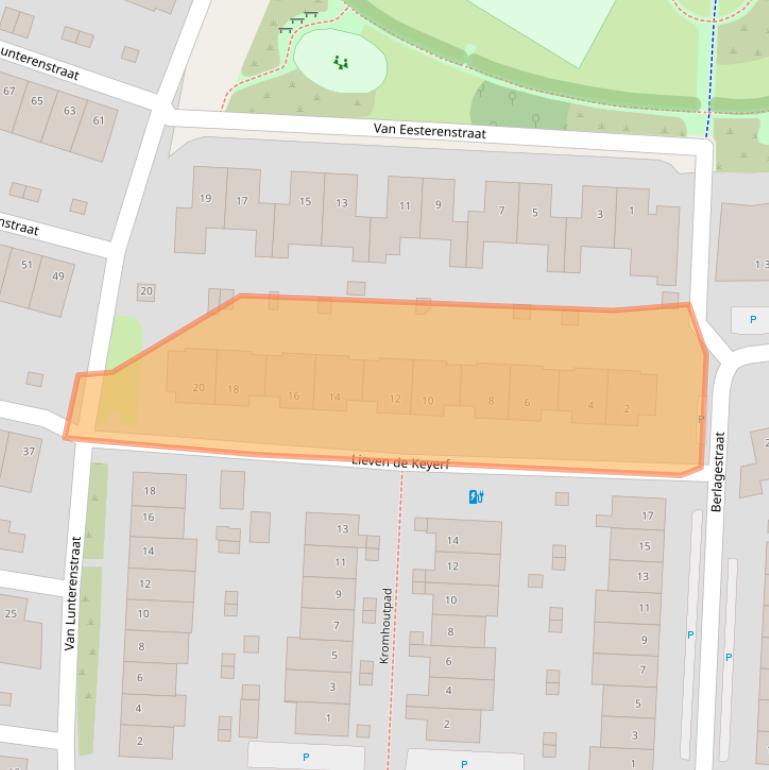 Kaart van postcodegebied 3822TE.