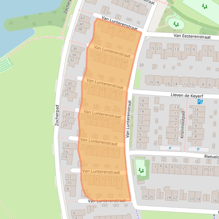 Kaart van postcodegebied 3822TH.