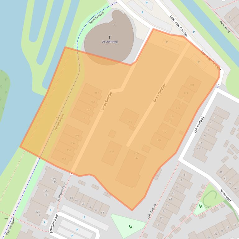 Kaart van postcodegebied 3822TL.