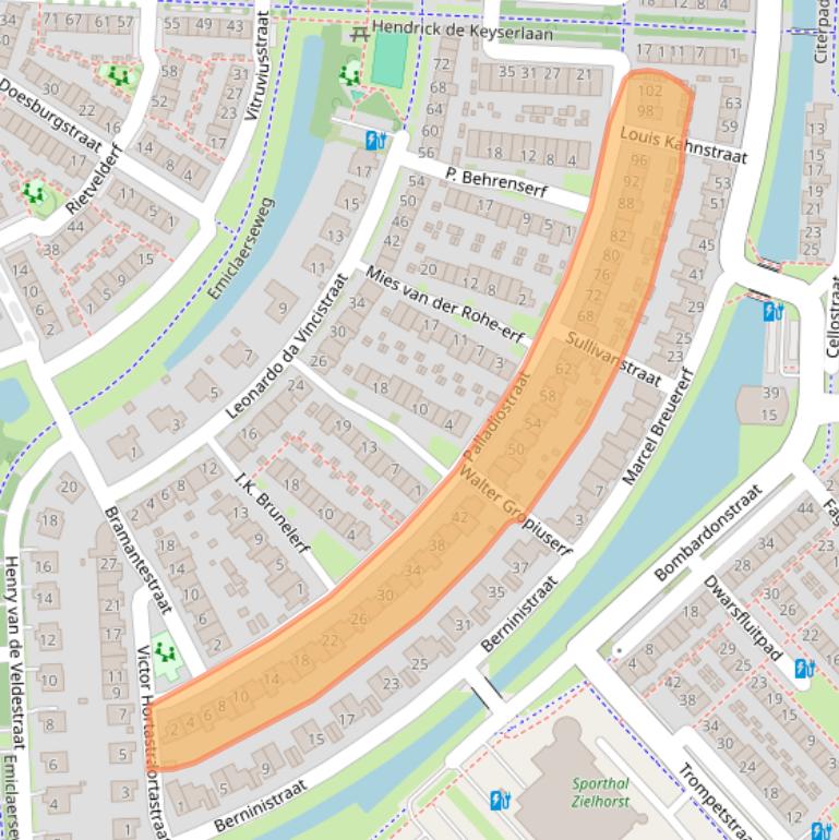 Kaart van postcodegebied 3822VE.
