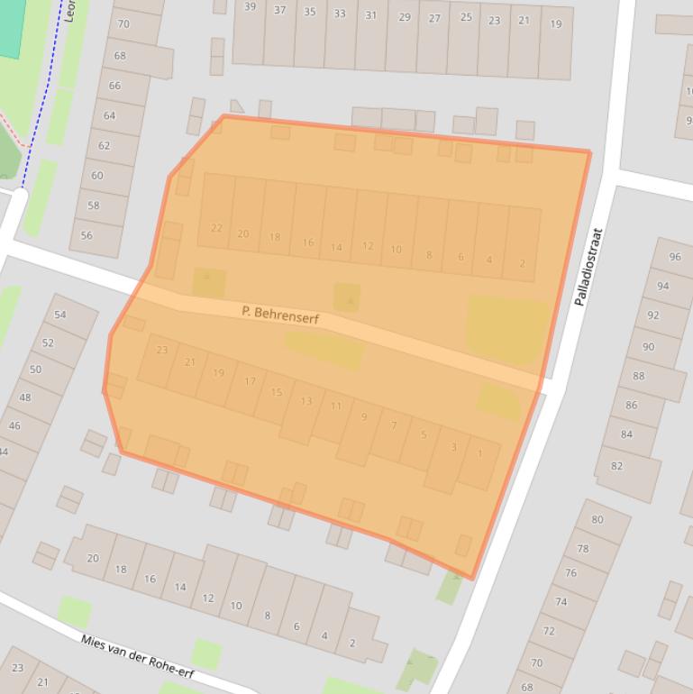 Kaart van postcodegebied 3822VG.