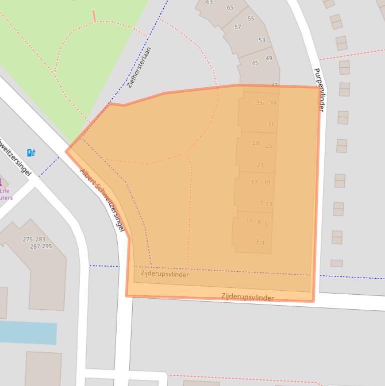 Kaart van postcodegebied 3822ZA.