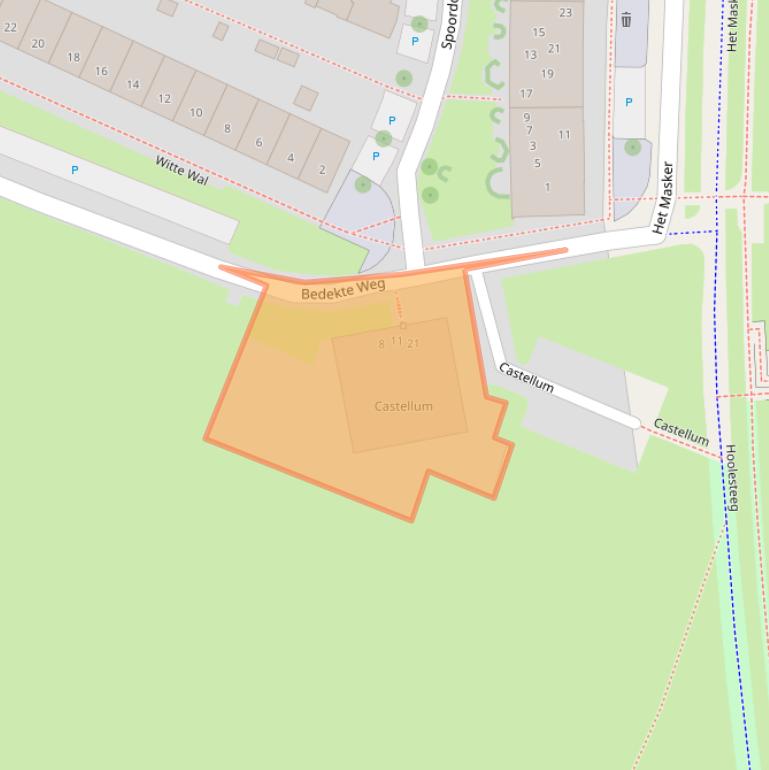 Kaart van postcodegebied 3823AA.