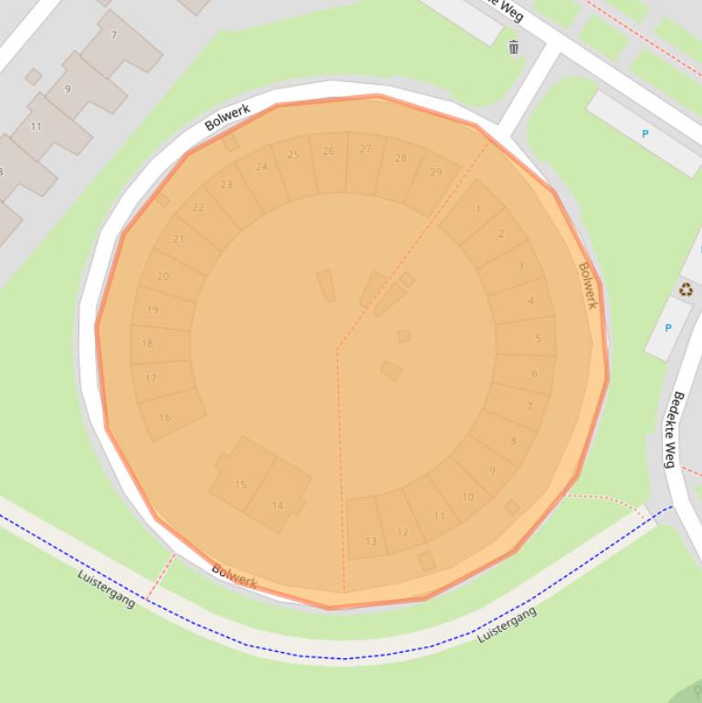 Kaart van postcodegebied 3823AE.