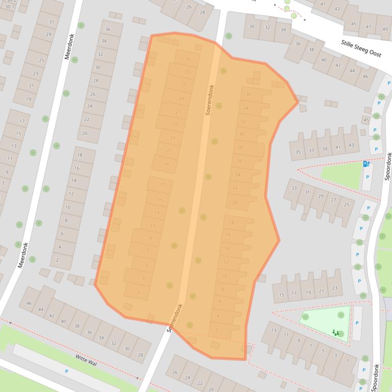 Kaart van postcodegebied 3823AN.