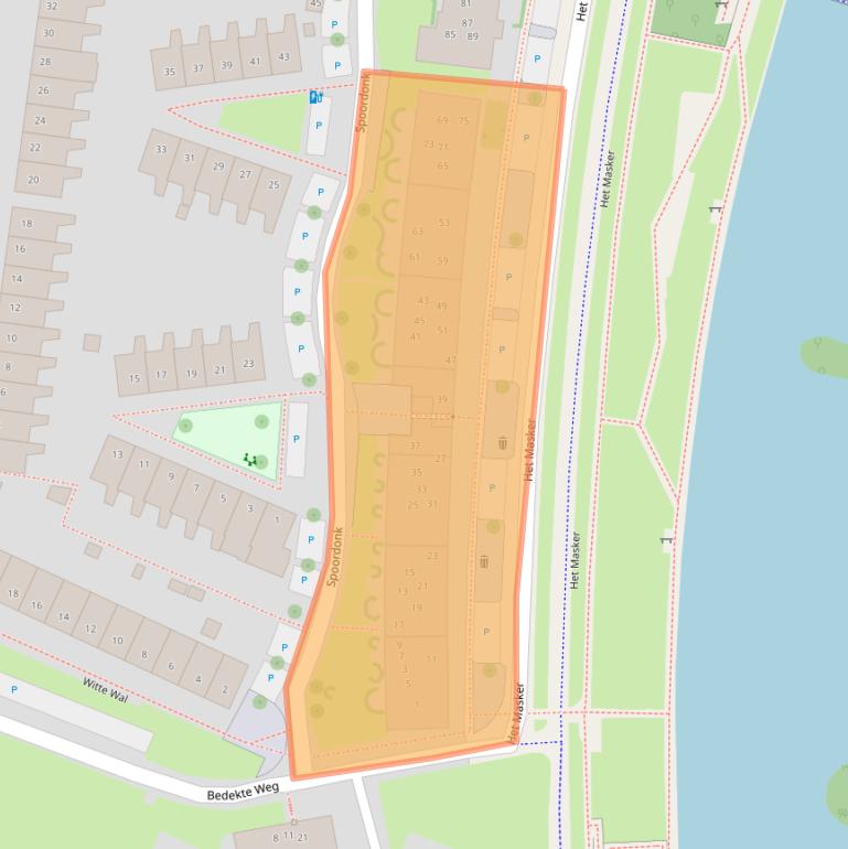 Kaart van postcodegebied 3823AT.