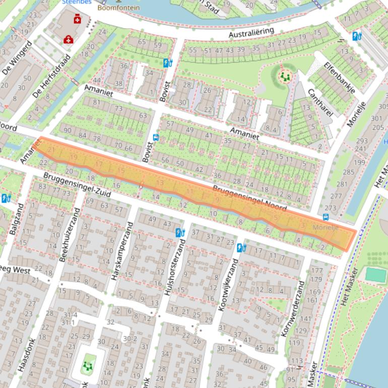 Kaart van postcodegebied 3823BA.