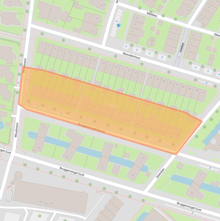 Kaart van postcodegebied 3823BE.