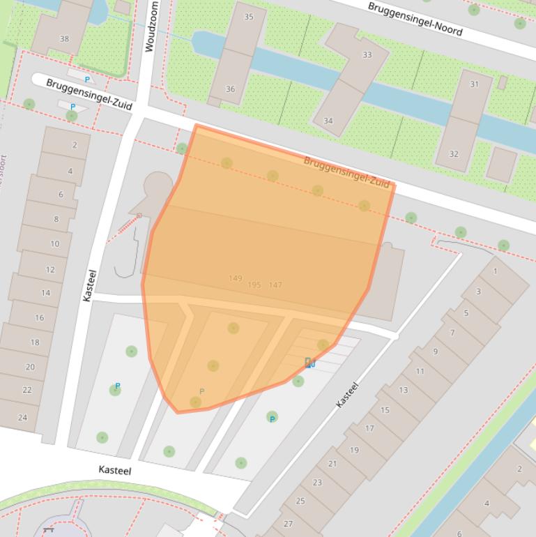 Kaart van postcodegebied 3823BJ.