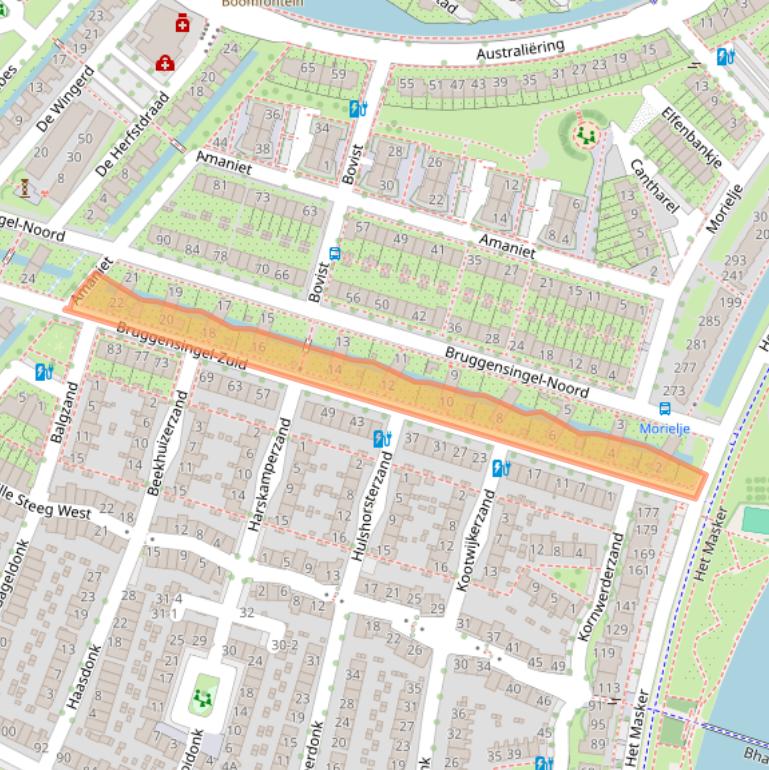 Kaart van postcodegebied 3823BK.