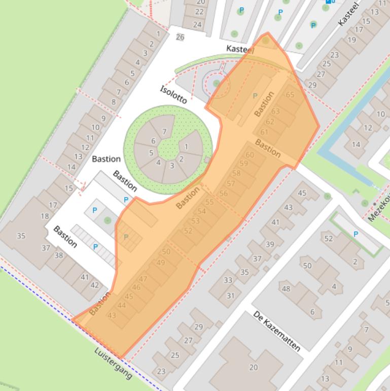 Kaart van postcodegebied 3823BR.