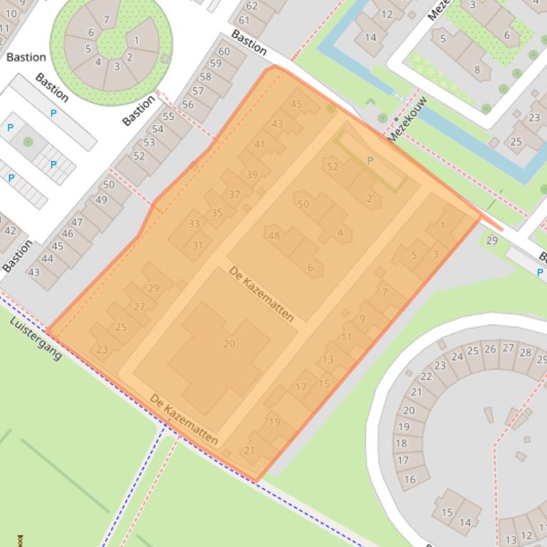 Kaart van postcodegebied 3823BS.