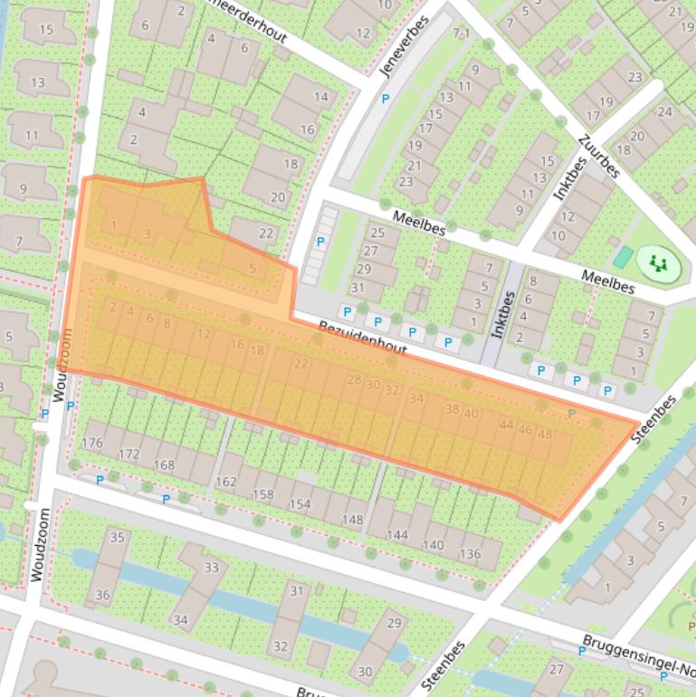 Kaart van postcodegebied 3823CB.