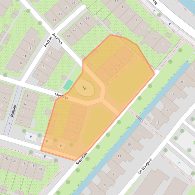 Kaart van postcodegebied 3823CC.