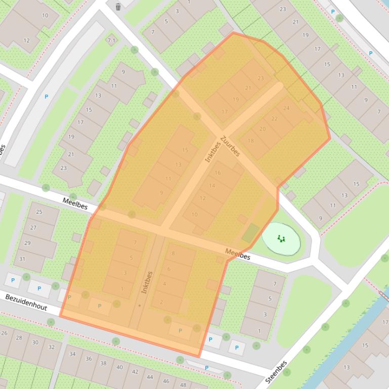 Kaart van postcodegebied 3823CD.