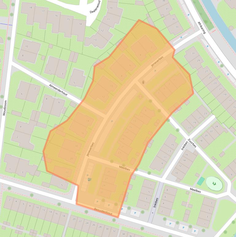 Kaart van postcodegebied 3823CE.