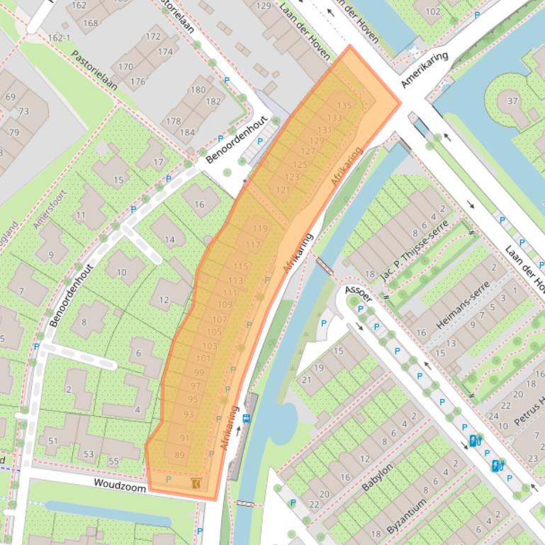 Kaart van postcodegebied 3823CJ.