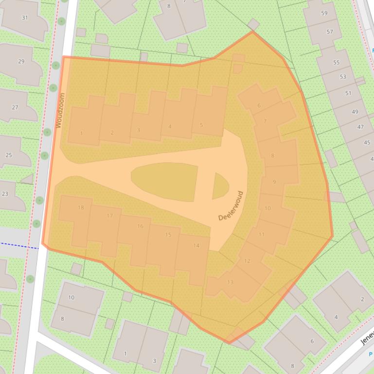 Kaart van postcodegebied 3823CL.