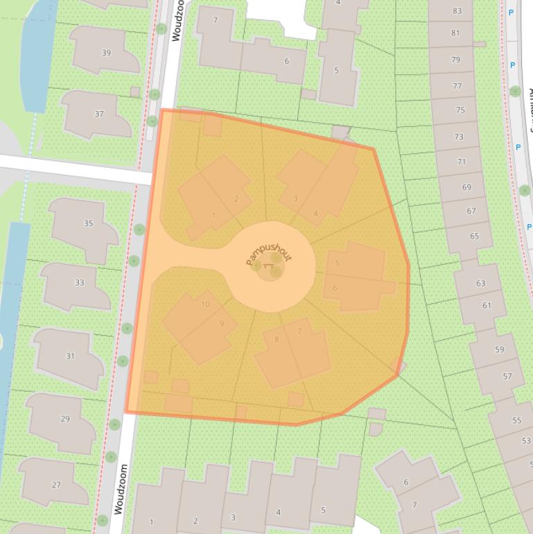 Kaart van postcodegebied 3823CM.