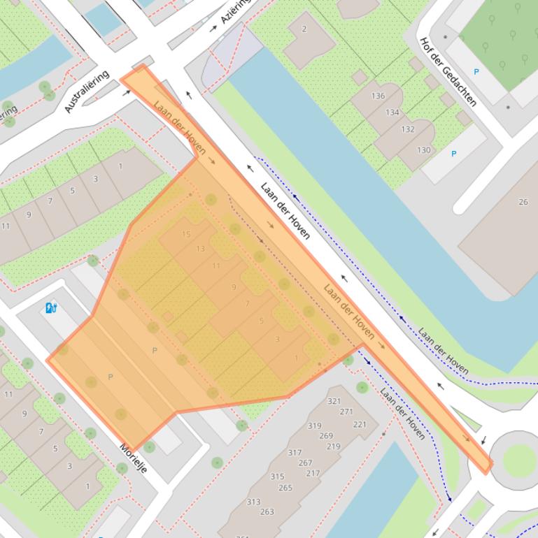 Kaart van postcodegebied 3823DA.