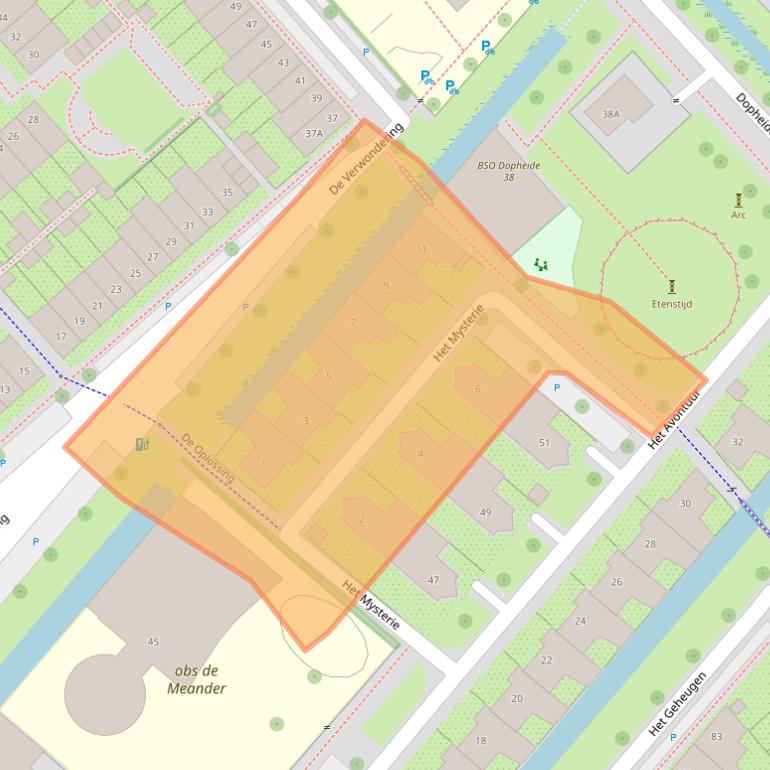 Kaart van postcodegebied 3823DX.