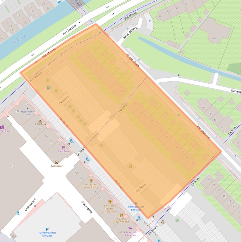 Kaart van postcodegebied 3823GH.