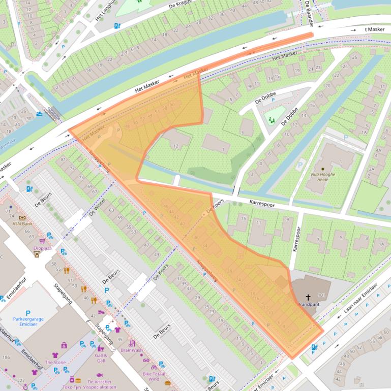 Kaart van postcodegebied 3823GJ.