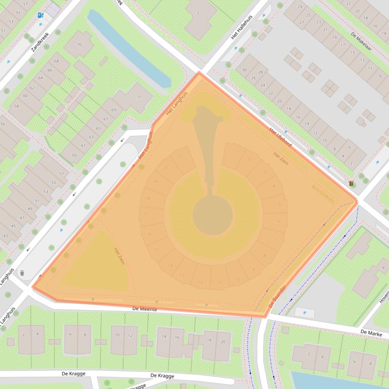Kaart van postcodegebied 3823GT.