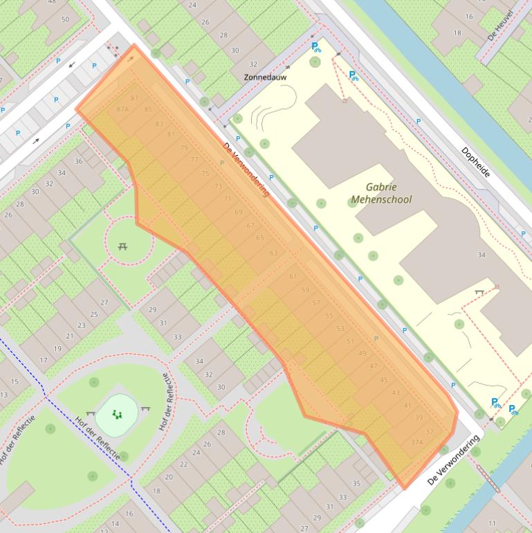 Kaart van postcodegebied 3823HB.