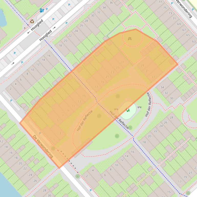 Kaart van postcodegebied 3823HD.