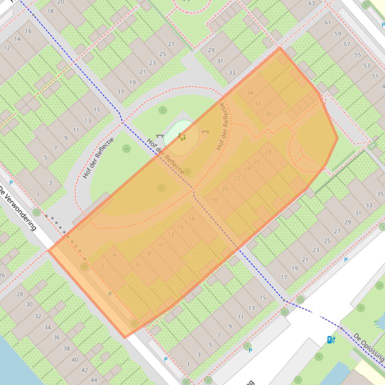 Kaart van postcodegebied 3823HE.