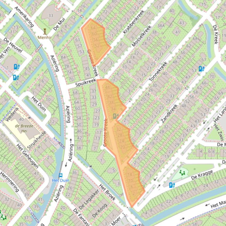 Kaart van postcodegebied 3823JB.