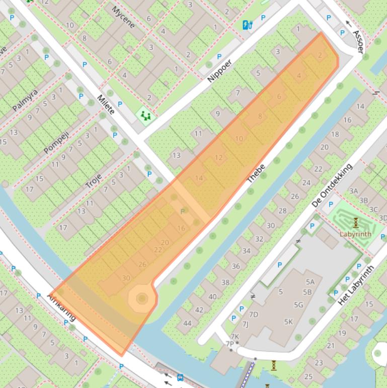 Kaart van postcodegebied 3823KA.