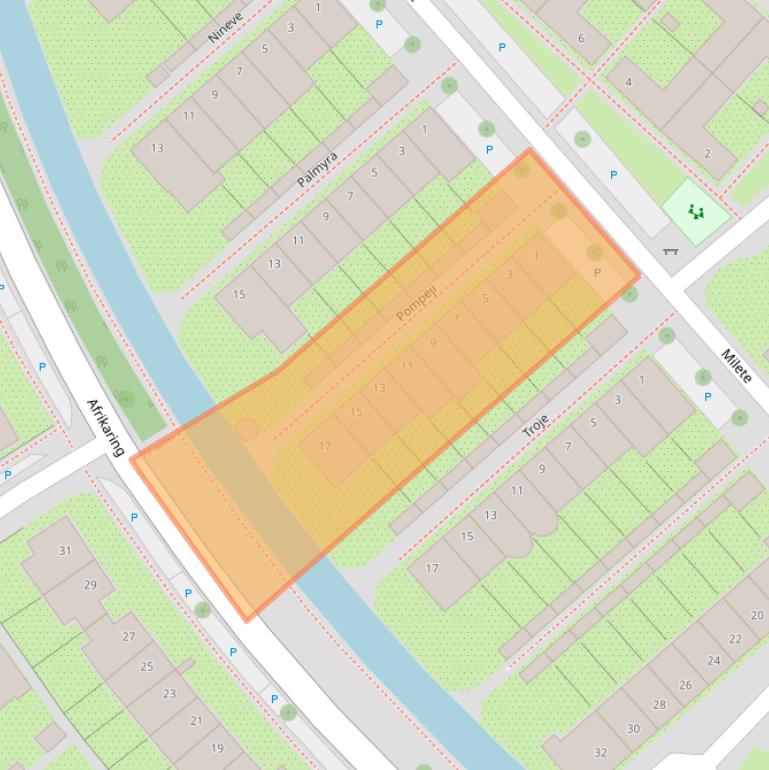 Kaart van postcodegebied 3823KC.