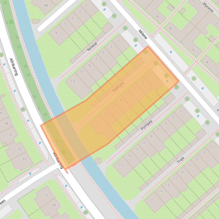 Kaart van postcodegebied 3823KD.