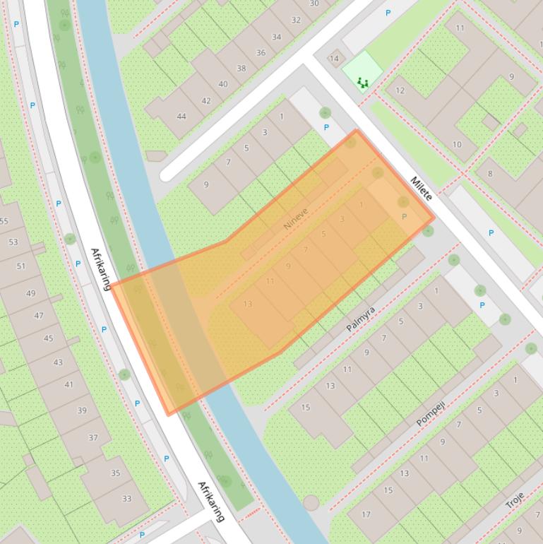Kaart van postcodegebied 3823KE.