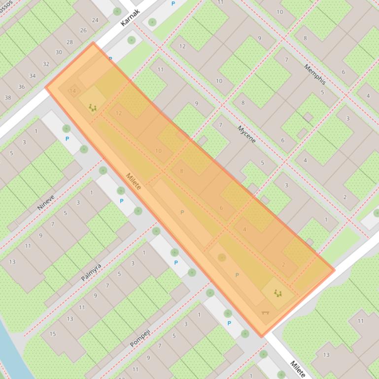 Kaart van postcodegebied 3823KG.
