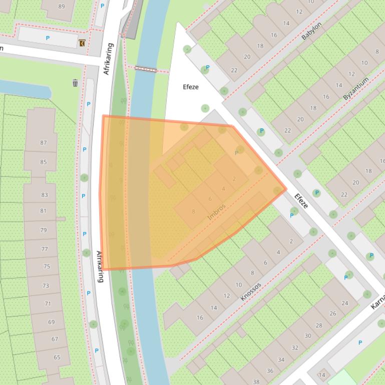 Kaart van postcodegebied 3823KJ.