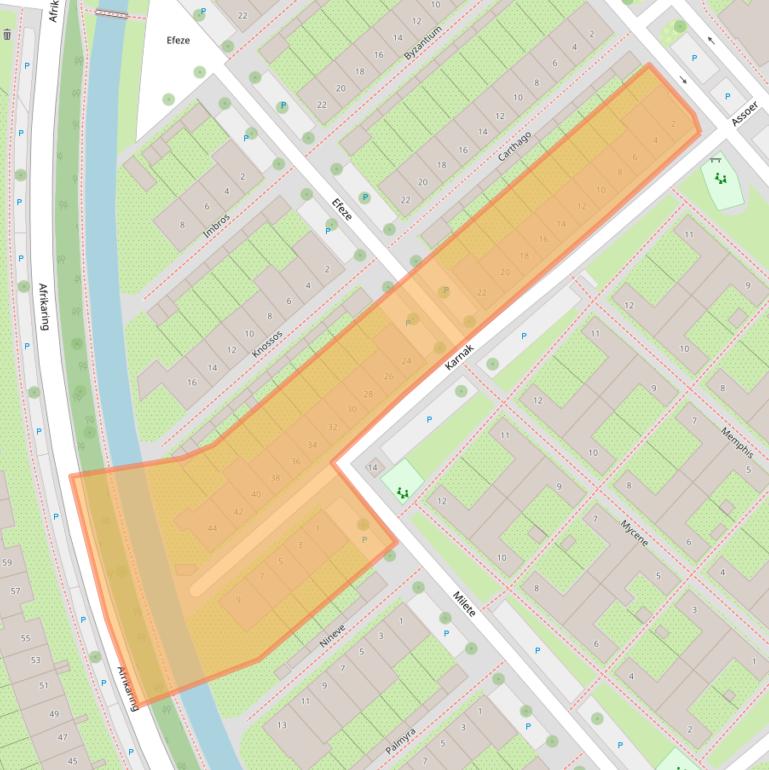 Kaart van postcodegebied 3823KP.