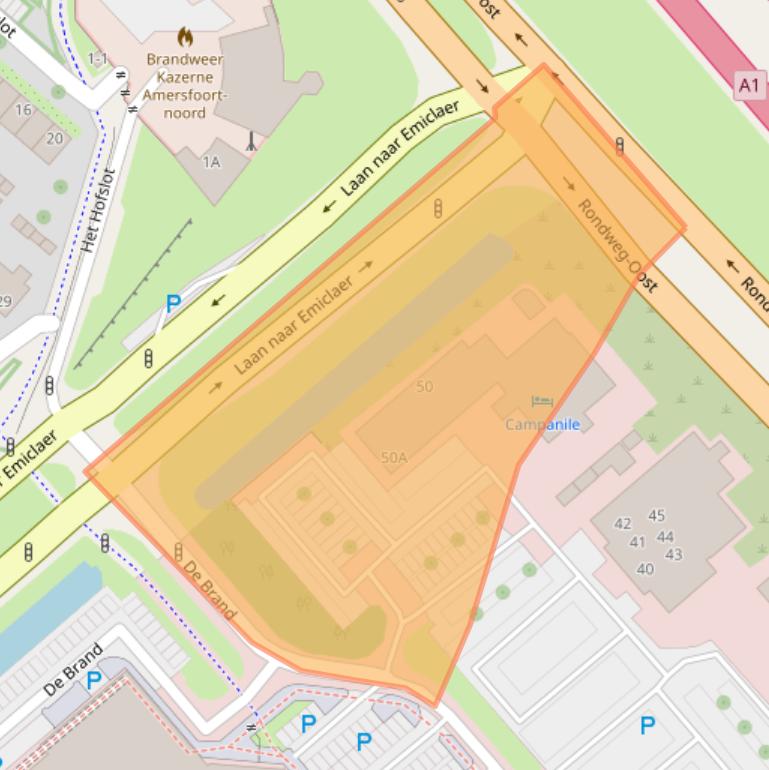 Kaart van postcodegebied 3823LM.