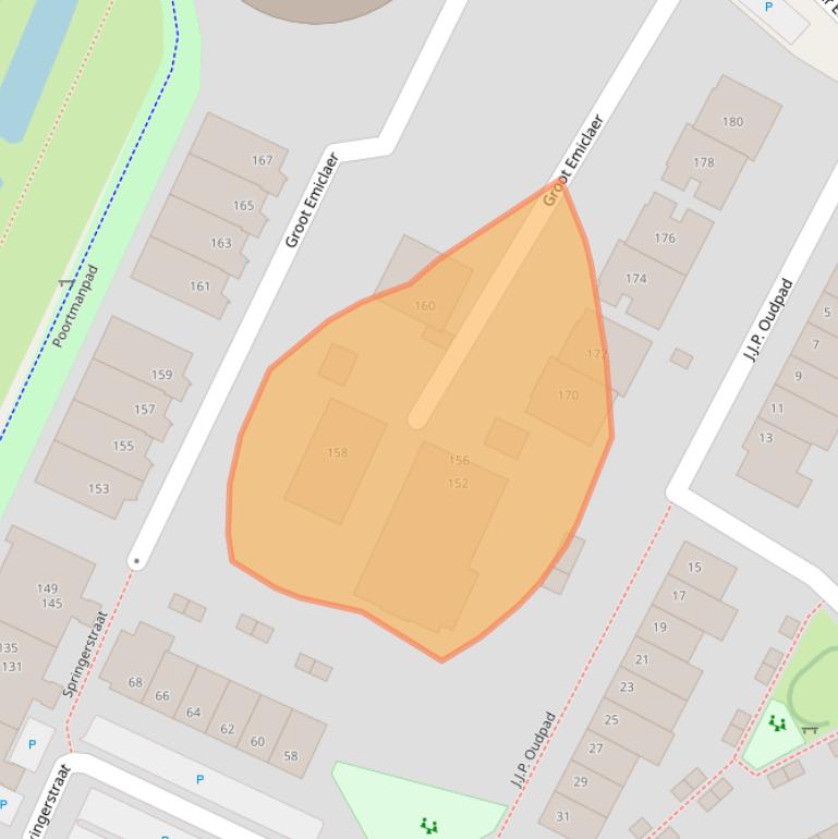 Kaart van postcodegebied 3823LN.