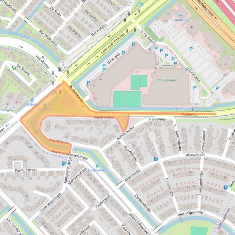 Kaart van postcodegebied 3823LT.