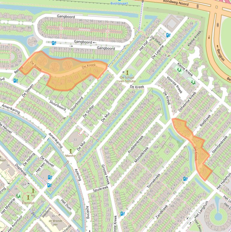 Kaart van postcodegebied 3823TG.