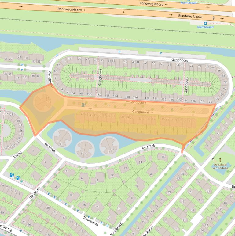 Kaart van postcodegebied 3823TL.