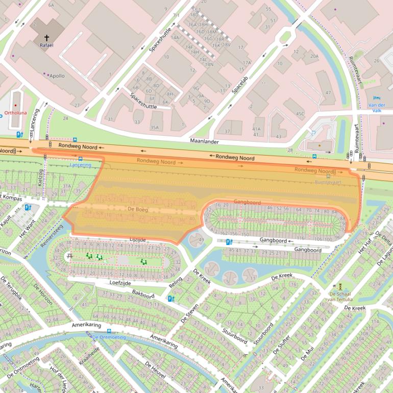 Kaart van postcodegebied 3823TM.
