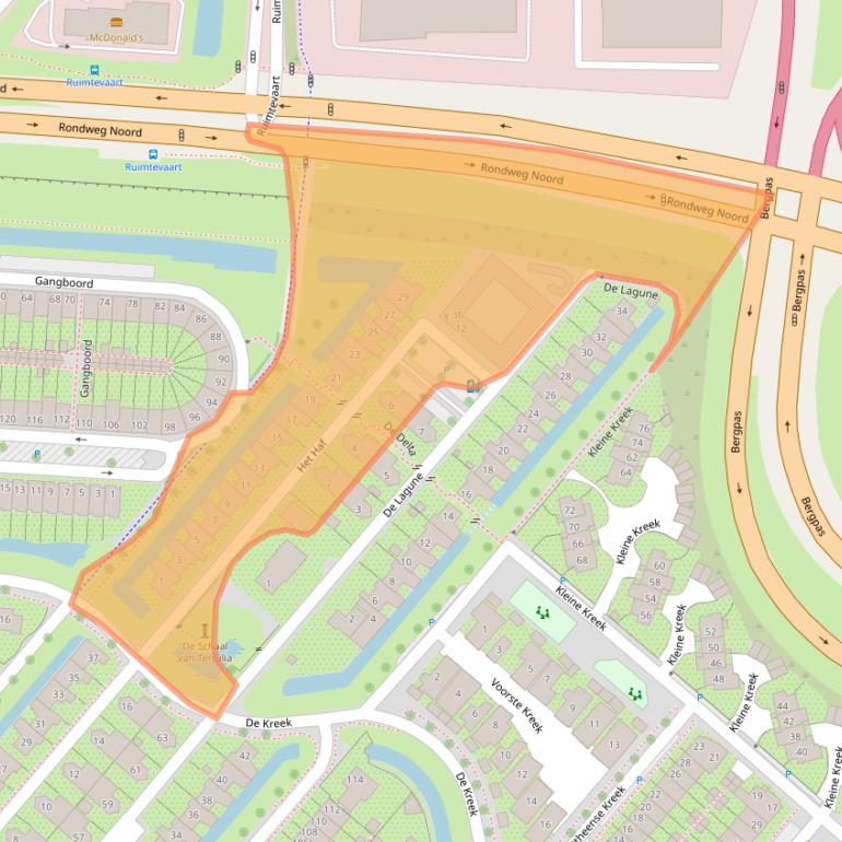 Kaart van postcodegebied 3823TP.