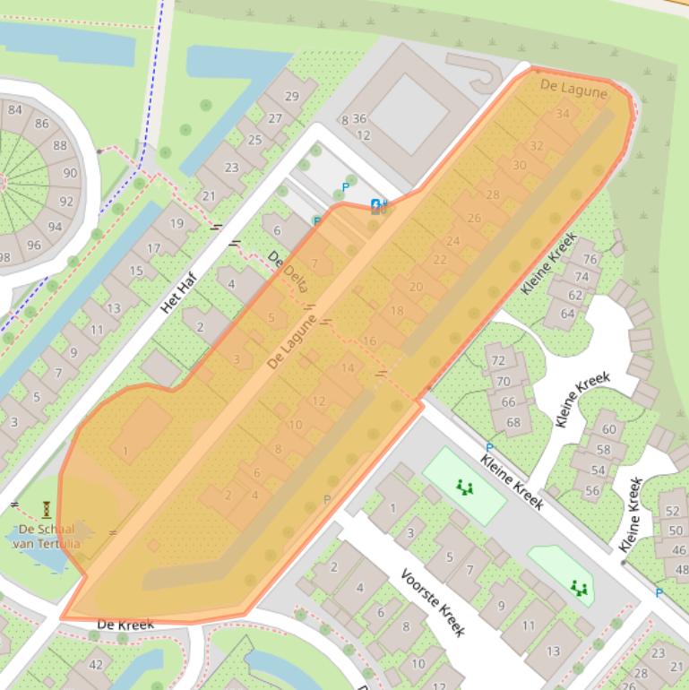 Kaart van postcodegebied 3823TS.