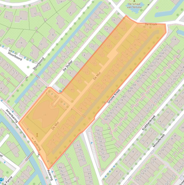 Kaart van postcodegebied 3823TT.