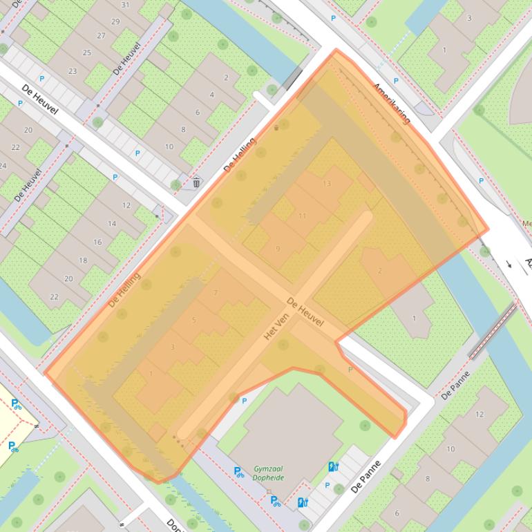 Kaart van postcodegebied 3823TW.