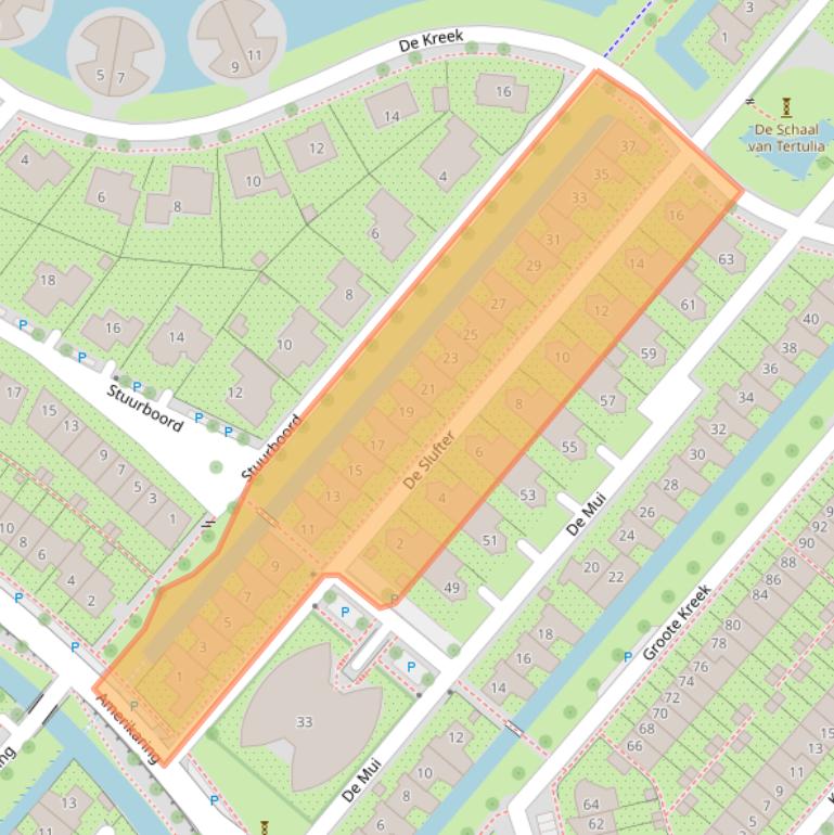 Kaart van postcodegebied 3823TX.